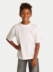 Tommy Hilfiger T-Shirt Essential Archive KB0KB09646 D Biały Regular Fit. Białe t-shirty chłopięce Tommy Hilfiger, bez wzorów, z bawełny, bez ramiączek. Za 69.99 zł.
