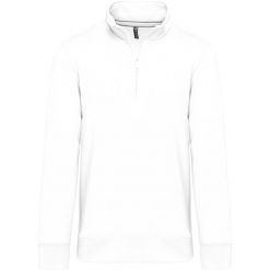 T-shirt bawełniany Kariban Col Zippé. Białe t-shirty męskie KARIBAN, m, bez wzorów, z bawełny, bez kołnierzyka. Za 204.50 zł.