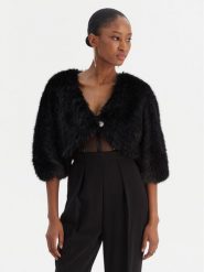 Rinascimento Futro CFC0020149002 Czarny Regular Fit. Czarne futra damskie RINASCIMENTO, l. Za 499.99 zł.