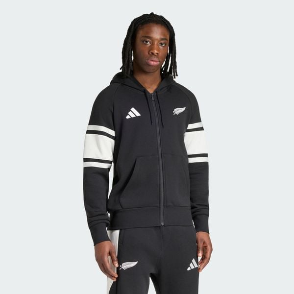 Bluza z kapturem New Zealand Rugby Leisurewear Full Zip. Białe bluzy z kapturem męskie Adidas, l, z bawełny. Za 439.00 zł.