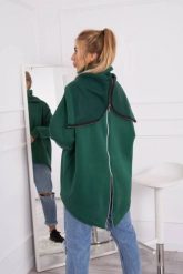 Bluza ocieplana z suwakiem z tyłu ciemno zielona. Zielone bluzy z kapturem damskie KESI, l, z bawełny. Za 238.37 zł.