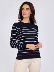 SIR RAYMOND TAILOR Sweter "Nina" w kolorze granatowo-białym rozmiar: XL. Niebieskie swetry klasyczne damskie Sir Raymond Tailor, xl, z bawełny, bez kołnierzyka. Za 132.05 zł.