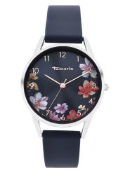 Tamaris Zegarek kwarcowy w kolorze srebrno-granatowym rozmiar: onesize. Niebieskie, analogowe zegarki damskie Tamaris, ze stali. Za 108.99 zł.