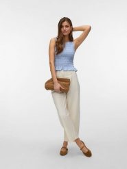 Vero Moda Top w kolorze błękitnym rozmiar: L. Niebieskie topy damskie Vero Moda, l, bez wzorów, bez kołnierzyka. Za 111.33 zł.