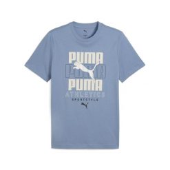 Męska koszulka z nałożonymi na siebie grafikami PUMA. Czerwone t-shirty sportowe męskie Puma, m, bez ramiączek, do biegania. Za 109.00 zł.