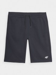 4F Spodenki casual męskie - granatowe XXL. Niebieskie szorty męskie 4f, z bawełny, bez kołnierzyka. Za 99.99 zł.