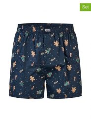 Happy Shorts Bokserki (2 pary) w kolorze granatowo-ciemnozielonym rozmiar: M. Niebieskie bokserki męskie Happy Shorts, bez wzorów, z bawełny. Za 48.05 zł.