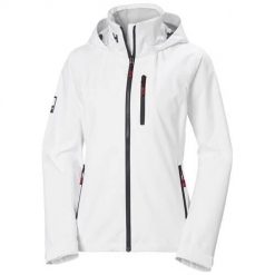 Kurtka narciarska damska Helly Hansen Crew. Białe kurtki damskie Helly Hansen, xl, z aplikacjami, z materiału, z kapturem. Za 732.00 zł.