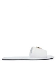 LOVE MOSCHINO Klapki JA28252G0OIA0100 Biały. Białe klapki damskie Love Moschino, bez wzorów, z materiału, bez obcasa. Za 859.99 zł.