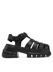 Tommy Jeans Sandały EN0EN02751 Czarny. Czarne sandały damskie Tommy Jeans, bez wzorów, z jeansu, bez obcasa, na koturnie. Za 239.99 zł.