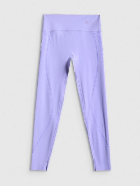 4F Legginsy treningowe szybkoschnące damskie - fioletowe XL. Fioletowe legginsy damskie 4f, xl, bez wzorów, z materiału. Za 169.99 zł.