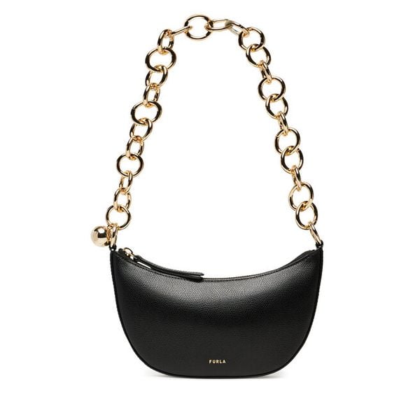 Torebka Furla. Czarne torebki klasyczne damskie Furla, bez wzorów, wizytowe, bez kołnierzyka, bez ramiączek. Za 899.99 zł.