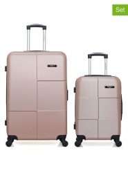 BlueStar 2-częściowy zestaw "Miami" w kolorze jasnoróżowym rozmiar: onesize. Różowe walizki Bluestar, bez wzorów, z materiału. Za 448.99 zł.