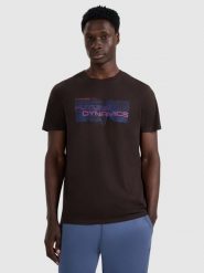 4F T-shirt regular z nadrukiem męski - brązowy S. Brązowe t-shirty męskie 4f, m, bez wzorów, z bawełny, bez kołnierzyka. Za 39.99 zł.