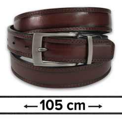 Pasek Dwustronny do Spodni, Czarno-Brązowy, 105 cm, Elegancki, Męski, Skórzany -ZET. Brązowe paski męskie Zet, bez wzorów, ze skóry, eleganckie. Za 89.00 zł.