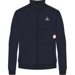 Bluza hybrydowa Le Coq Sportif. Niebieskie bluzy bez kaptura męskie Le Coq Sportif, l, z materiału. Za 514.50 zł.