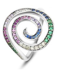 DI GIORGIO Srebrny pierścionek z cyrkoniami rozmiar: 54. Szare pierścionki damskie DI GIORGIO, z cyrkonią, srebrne. Za 108.99 zł.