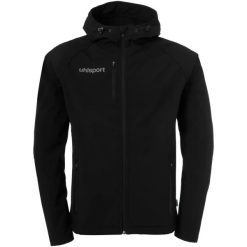 Kurtka softshell Uhlsport Essential. Czarne kurtki damskie UHLSPORT, xl, bez wzorów, z materiału, bez kaptura. Za 426.60 zł.