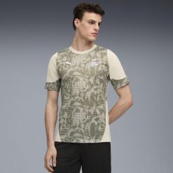 Męska koszulka treningowa PSV Eindhoven PUMA Desert Dust Loden Green Beige. Brązowe t-shirty sportowe męskie Puma, l, bez ramiączek, do piłki nożnej. Za 219.00 zł.