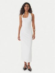 HUGO Sukienka koktajlowa Shagar 50557781 Écru Slim Fit. Sukienki damskie Hugo, s, bez wzorów, z wiskozy, wizytowe, bez kołnierzyka, bez ramiączek. Za 1,089.00 zł.