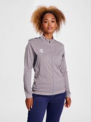 Damska bluza dresowa z poliestru zapinana na zamek Hummel Authentic. Zielone bluzy sportowe damskie HUMMEL, l, bez wzorów, z dresówki, bez ramiączek, długie, bez kaptura. Za 212.45 zł.