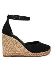 Tommy Hilfiger Espadryle Flag High Wedge Espad Closed Toe FW0FW09225 Czarny. Czarne espadryle damskie Tommy Hilfiger, bez wzorów, z materiału, bez obcasa. Za 409.99 zł.