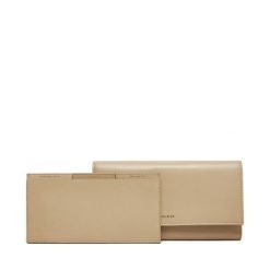 Portfel Guess. Brązowe portfele damskie Guess, z aplikacjami. Za 339.99 zł.
