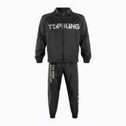 Kombinezon Top King Sauna Suits Vinyl. Czarne kombinezony damskie TOP KING, l, bez wzorów, z materiału, bez kołnierzyka, bez ramiączek, krótkie. Za 369.99 zł.