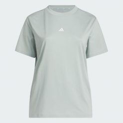Koszulka ESSENTIALS SMALL LOGO. Białe t-shirty damskie Adidas, bez wzorów, z bawełny, bez kołnierzyka. Za 109.00 zł.