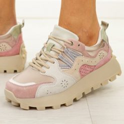 Różowe skórzane półbuty damskie Filippo Dp7560/26. Czerwone półbuty damskie Filippo, bez wzorów, z dresówki, eleganckie, z okrągłym noskiem, bez obcasa, na platformie. Za 269.00 zł.