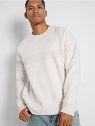 Bluza basic - kremowy. Białe bluzy bez kaptura męskie Sinsay, l. W wyprzedaży za 22.99 zł.