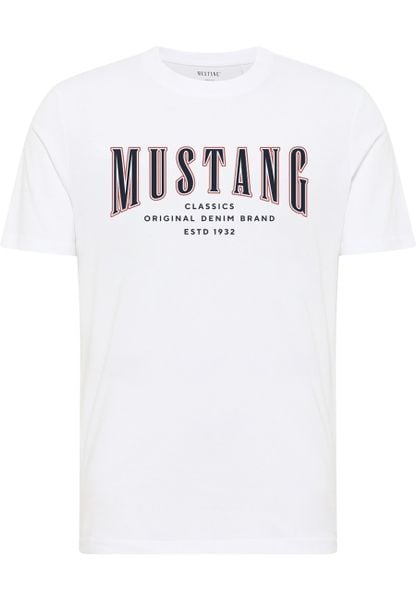 Męski T-Shirt Mustang Style Alex General White 1018007 2045. Białe t-shirty męskie Mustang, m, bez wzorów, bez kołnierzyka. Za 79.99 zł.