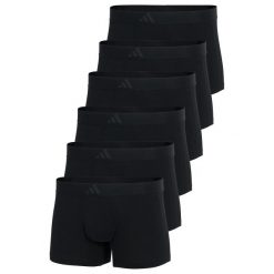 Bokserki Active Flex Cotton 3 Stripes 6 pak. Czarne bokserki męskie Adidas, bez wzorów, z bawełny. Za 357.00 zł.