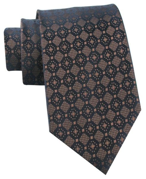 Krawat Męski - Chattier - Odcienie Brązowego, Duże Groszki. Brązowe krawaty i muchy męskie Chattier, bez wzorów, z tkaniny, eleganckie. Za 49.00 zł.