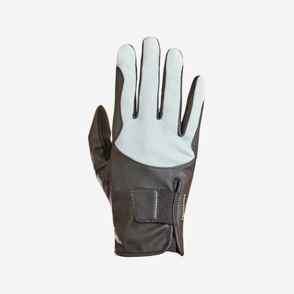 Rękawiczki jeździeckie dla dzieci Fouganza 560. Czarne rękawiczki dziecięce FOUGANZA, z materiału, bez ramiączek. Za 59.99 zł.