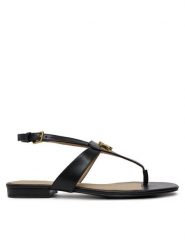 LAUREN RALPH LAUREN Sandały Everley 802959145001 Czarny. Czarne sandały damskie Lauren Ralph Lauren, bez wzorów, ze skóry, bez obcasa, na płaskiej podeszwie. Za 399.99 zł.