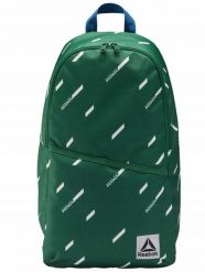 Plecak REEBOK do szkoły na trening na co dzień. Zielone plecaki damskie Reebok, z aplikacjami, z materiału. Za 89.00 zł.