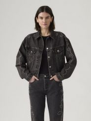Levi's Kurtka dżinsowa w kolorze antracytowym rozmiar: M. Czarne kurtki damskie Levi's, m, bez wzorów, z bawełny, bez kaptura. Za 279.95 zł.
