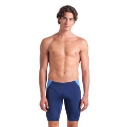 Jammery Arena Monogram Navy - spodenki do kolan do pływania. Niebieskie kąpielówki męskie Arena, m, bez wzorów, do pływania. Za 209.99 zł.