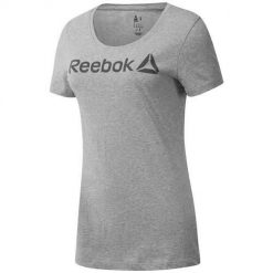 Koszulka sportowa damska Reebok Scoop Neck. Szare bluzki sportowe damskie Reebok, bez wzorów, bez ramiączek. Za 104.00 zł.