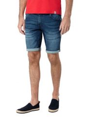 Timezone Szorty dżinsowe - Slim fit - w kolorze granatowym rozmiar: W36. Niebieskie szorty męskie Timezone, z jeansu, bez kołnierzyka. Za 131.74 zł.