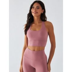Różowy Stanik Sportowy - Morning Dew XS. Czerwone biustonosze sportowe damskie BESHAPED, bez wzorów, z elastanu. Za 179.00 zł.