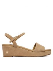 Tommy Hilfiger Sandały Suede Wrapped Mid Wedge FW0FW09235 Brązowy. Brązowe sandały damskie Tommy Hilfiger, bez wzorów, ze skóry, bez obcasa, na koturnie. Za 569.99 zł.