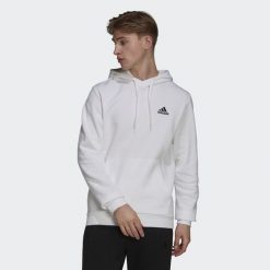 Bluza z kapturem Essentials Fleece. Białe bluzy z kapturem męskie Adidas, xl. Za 139.00 zł.