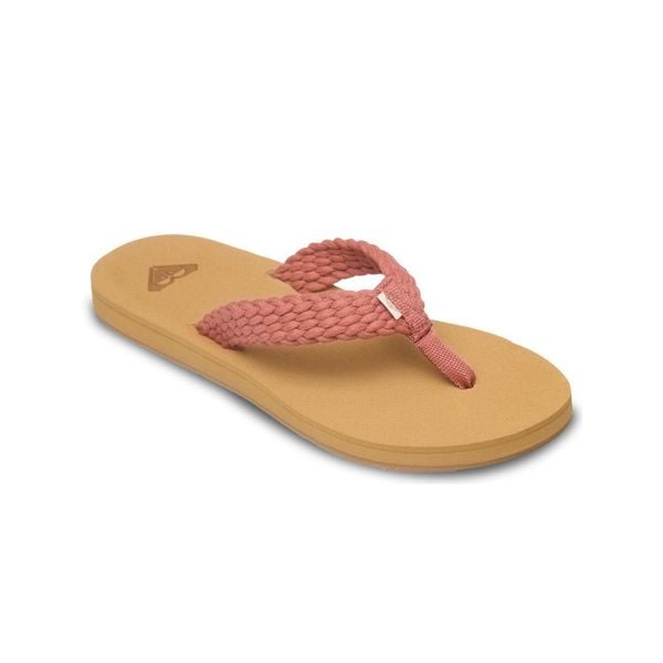 Sandały dla Kobiety PORTO Pomarańczowy. Brązowe sandały damskie Roxy, bez wzorów, z bawełny, bez obcasa. Za 129.99 zł.