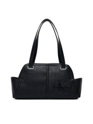 Calvin Klein Torebka Pockets Monologo Shoulder Bag LV04F3688G Czarny. Czarne torebki klasyczne damskie CALVIN KLEIN, bez wzorów, ze skóry, bez dodatków. Za 489.99 zł.