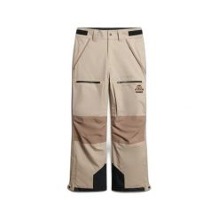 Spodnie narciarskie Superdry Shell. Brązowe spodnie materiałowe męskie Superdry., bez wzorów, klasyczne. Za 960.00 zł.