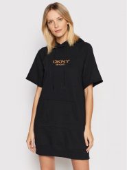DKNY Sport Sukienka dzianinowa DP1D4494 Czarny Regular Fit. Czarne sukienki damskie DKNY Sport, xs, bez wzorów, z bawełny, sportowe, bez kołnierzyka, bez ramiączek, sportowe. Za 329.99 zł.