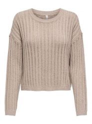 ONLY Sweter w kolorze beżowym rozmiar: XS. Brązowe swetry klasyczne damskie Only, xs, bez kołnierzyka. Za 83.42 zł.