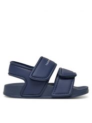 Tommy Hilfiger Sandały T1X2-33913-1172 M Granatowy. Niebieskie sandały chłopięce Tommy Hilfiger, ze skóry, bez zapięcia. Za 169.99 zł.